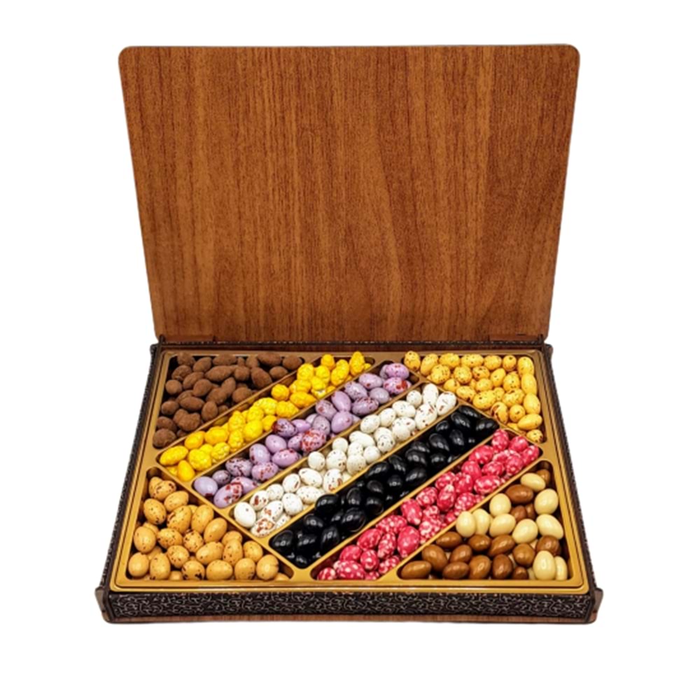 Dubai Hediyelik Şekirdek İsme Özel Ahşap Kutu 1400 Gr
