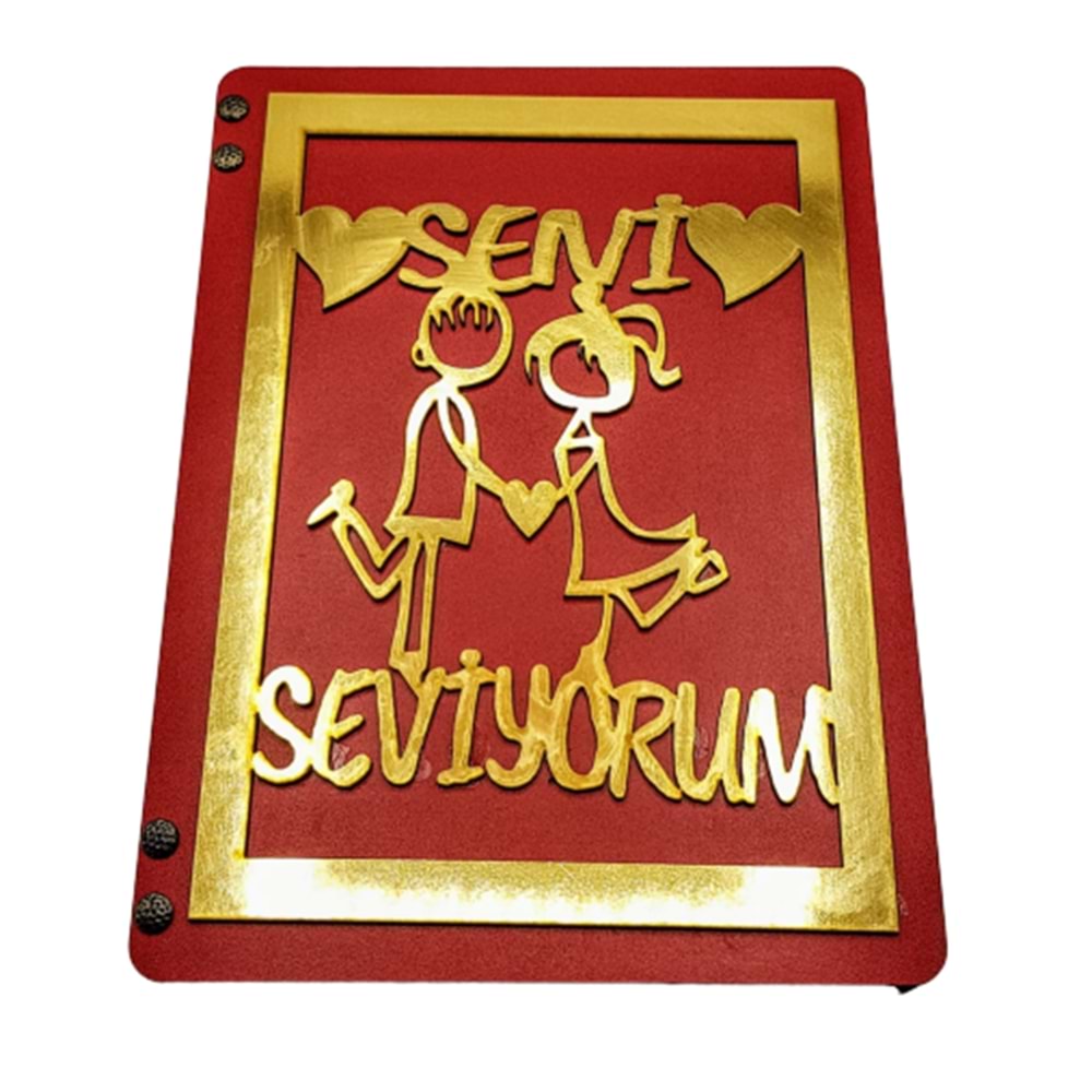 Love Çoko Hediyelik Ahşap Kutu - Kırmızı 1200 Gr