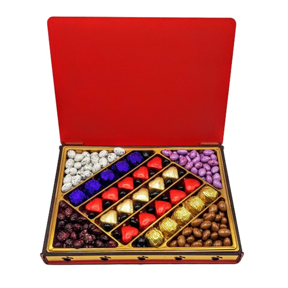 Love Çoko Hediyelik Ahşap Kutu - Kırmızı 1200 Gr