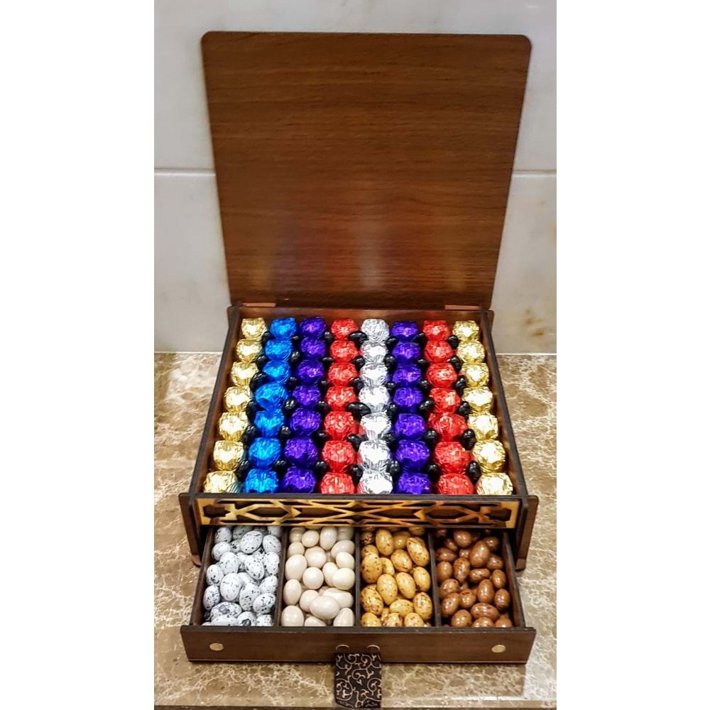 Arslantepe Çoko Hediyelik Çekmeceli Ahşap Kutu 2800 Gr
