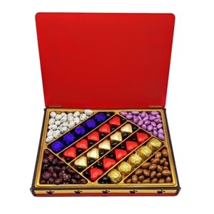 Love Çoko Hediyelik Ahşap Kutu - Kırmızı 1200 Gr